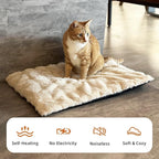 Self Warming Cat Mat Self Heating Cat Bed 24" x 18" Thermal Cat Mat Extra Warm Dog Bed Cat Beds for Indoor and Outdoor Cats Pet Heating Pad for Kittens Small Puppy Pets with Washable Removable Cover