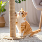 PowerKing 4-Pack 15.7" Cat Scratching Post Replacement - Natural Sisal Rope Scratcher Poles with M8 Screws for Indoor Cat Tower Renewal Parts, Cat Furniture Refill Parts (Nature)