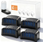 4 Pack Replacement Filters for D2416B Automatic Dog Water Bowl Dispenser – Compatible with 2.4 Gallon Gravity Pet Water Dispenser Activated Carbon & Ion Exchange Resin for Clean Drinking