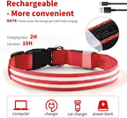 PcEoTllar Lighted Dog Collars for Night, Light Up Dog Collar Rechargeable Water-Resistant Flashing LED Dog Collars Safety Glow in The Dark Dog Collars Light for Large Small Medium Dogs