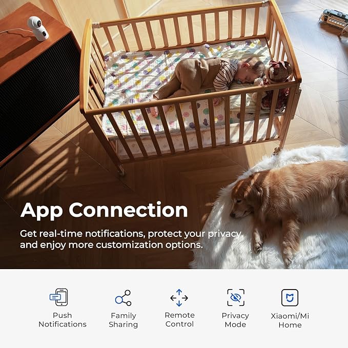 IMILAB C30 Dual Security Camera Indoor, 3K+3K Lens Pet/Baby Monitor Camera, 360° Home/Room Cam for Bedroom, Cry/Smoke/Fire/Person Alerts, App Control, Plug-in 5G WiFi Cam, Wall Mount, No Monthly Fee