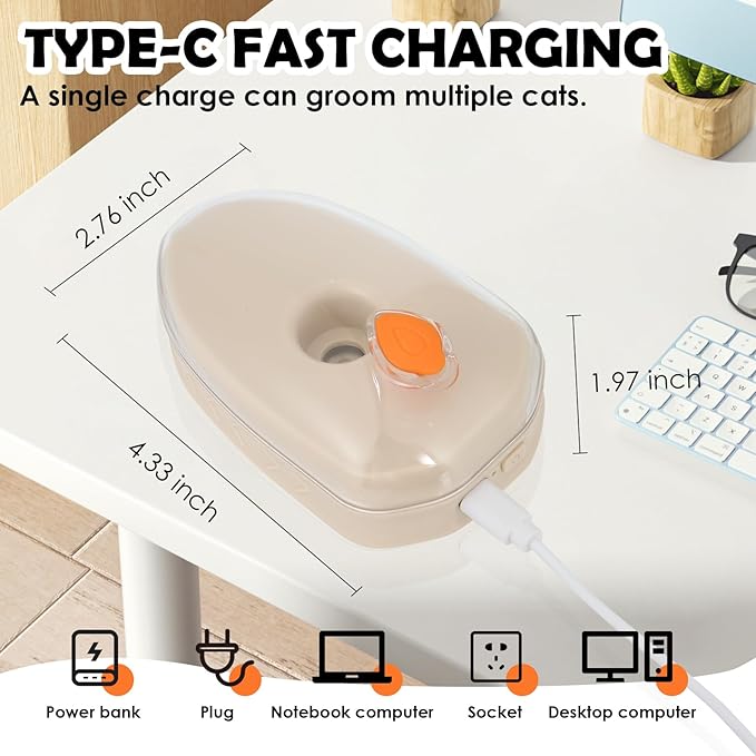 Pet Steam Brush for Dog & Cat, 5-In-1 Spray Comb for Hair Removal Deshedding & Grooming, Vibration Massage Hair Remover for Long & Short Pets Includes Rinse-Free Shampoo & Skin Checking Light