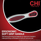 CHI for Dogs Double-Sided Shedding Rake and Blade - Best Grooming Tool for All Hair Types - Safe Dematting and Deshedding Brush for Dogs - Pet Hair Removal Essential
