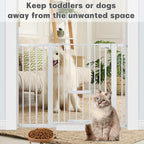 37 Inch Tall Baby Gate with Small Cat Door, Adjustable 29.55" and 46.06", Auto Close Safety Child Gate for Stairs, Doorway, House, Pressure Mounted