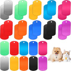 Ferraycle 30 Pieces Aluminum Dog Tags, Blank Discs for DIY Decorative Craft Pet Tags, Metal Stamping, Multicolor, 50 x 29 x 1 Mm, 3 mm Hole