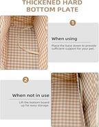 Dog Carrier for Small Dogs Rabbit cat with Large Pockets, Cotton Bag, Dog Carrier Soft Sided, Collapsible Travel Puppy Carrier (Beige, 17" L x 7.5" W x 12" H)