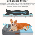 Orthopedic Dog Beds Large Sized Dog, 3 Inch Memory Foam Pet Bed for Medium and Large Dogs, Washable Removable Cover, Nonskid Bottom, Waterproof, 41x27 Inches XL Dark Grey