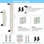 LifeIdeas Cat Scratching Post, 2PCS Cage Wall Mounted Cat Scratching Post 15.7 x 3.1 inches Sisal Rope Cat Scratcher Posts Kitten Wall Shelves Climbing Furniture Cat Furniture Protector