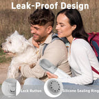 Portable Dog Water Bottle with Bowl, Leak Proof, Convenient for Walking, Hiking and Camping (Gray, 19oz)