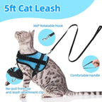 PUPTECK Cat Harness and Leash Set Escape Proof, Adjustable Reflective Kitten Jacket Easy Control, Pet Vest Harness for Cats Small Dogs Puppies Walking and Travel