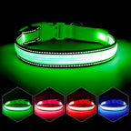 YFbrite Full Adjustbale LED Dog Collar, Full Illuminated Light up Dog Collars, Reflective Dog Collar Light Glowing in The Dark for All Dogs Safety (Large, Green-2)
