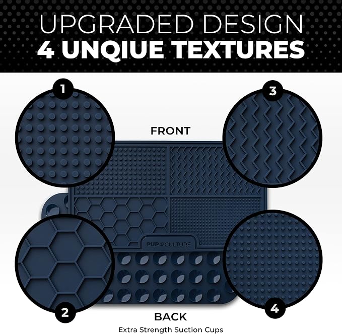 Pup Culture Dog Lick Mat for Dogs, Feeding Pad for Anxious Pets Plus 4 Different Puzzles for Mental Stimulation for Dogs - Supports Mental, Dental, and Digestive Health, Bite Resistant and Heavy Duty