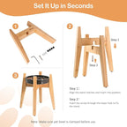 Sted Elevated Dog Bowl for Large Dogs, 100% Bamboo Single Raised Dog Bowl Stand with Adjustable Width 7.5-11 Inches, 13" Tall Dog Food Bowl and Water Bowls Stands