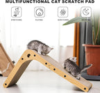 Cat Scratcher Cat Claw Board L-Shaped Vertical Simple and Durable Cat Claw Board Not Easy to Drop Scraps Belt Bell Ball Cat Scratching Board (Grainy)