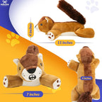 Dog Dog Big Fat Squirrel Plush Chew Toy Stuffed Animal with Squeaker and Smooth Fur and Durable Fabric with Fluffy Tail Surprised Look for Dogs, Kids and Animals