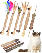 TINDTOP Silvervine Chew Sticks for Cats, 12 Pack Natural Catnip Chew Toys for Kittens Teeth Cleaning, Matatabi Dental Care, Increase Appetite, Calm Cat Anxiety and Stress, Cat Dental Toy