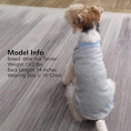KYEESE 2Pack Dog Shirts Waffle for Small Dogs Stretchy T-Shirts Lightweight Tank Top Sleeveless Vest Breathable Cat Tee, Small, Blue+Grey