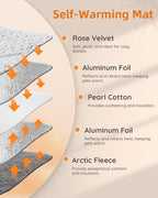 Self Warming Cat Bed 24 x 18 in - Cat Beds for Indoor Outdoor Cats and Dogs, Machine Washable Cat Heating Pad, 3cm/1.18in Thickened Pet Heating Pad for Cats & Dogs, Double Side Premium Soft