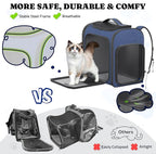Pawtners Dog Backpack Carrier Dog Carrier with Anti-Scratch Mesh with Great Ventilation, Large Pet Carrier Backpack for Small Dogs & Large Cats, Foldable Designed Pet Backpack Perfect for Travel