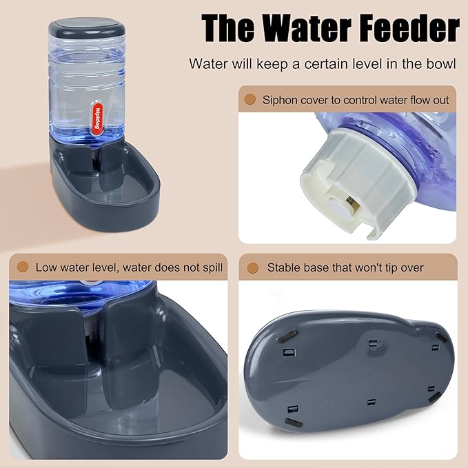 Automatic Pet Feeder Small&Medium Pets Automatic Food Feeder and Waterer Set 3.8L, Travel Supply Feeder and Water Dispenser for Dogs Cats Pets Animals
