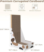 ComSaf Cat Scratching Board, Vertical Cat Scratcher for Indoor Cats, L Shaped Cat Wall Scratcher, Cardboard Cat Scratch Pad Lounger with Box Collecting Scraps, Protect Furniture Couch