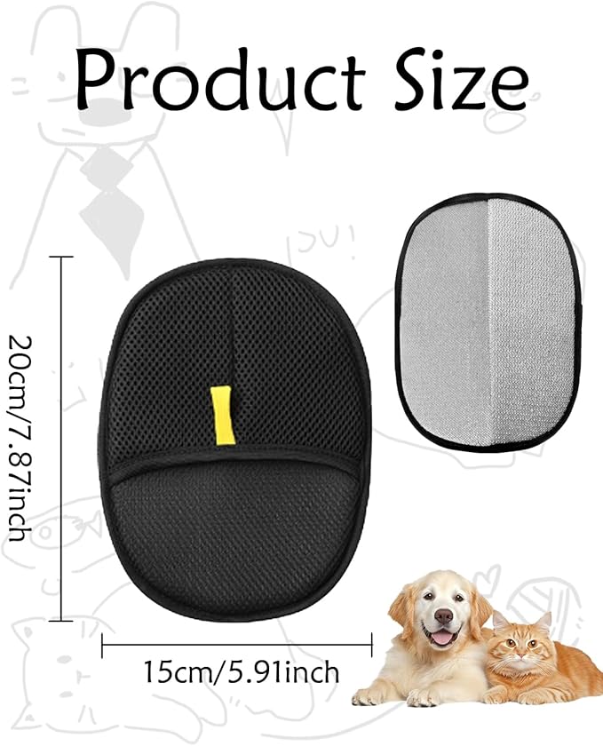 2PCS Pet Hair Removal Glove for Dogs & Cats, Magic Brush Gloves for Furniture & Clothing, Electrostatic Gloves for Pet Hair, Durable & Pet-Safe Design