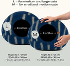 MEOWFIA Cat Cave – Premium Felt Cat Bed for Indoor Cats, Handmade 100% Merino Wool (Vivid Shades) (Large, Deep Azure)
