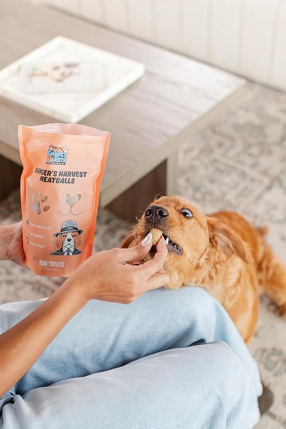 Freeze-Dried Dog Treats – Harvest Meatballs – Ground Beef, Turkey, Pumpkin, Sweet Potato & Cinnamon – Natural Treats for Small, Medium & Large Dogs – No Preservatives – 7 oz Bag