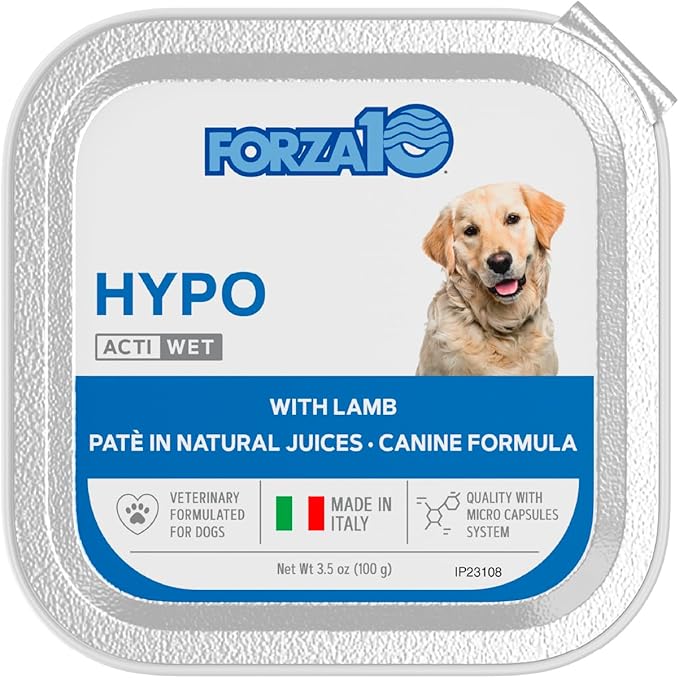 Forza10 - Dog Food, Vet Formulated Wet Dog Food for Allergies, Skin & Coat Support, Non-GMO, Lamb Flavor, Made in Italy (3.5 oz, 32 Pack)