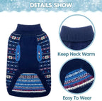 BINGPET Dog Sweaters for Large Dogs,Winter Dog Sweater Warm Clothes Boys Girls with Leash Hole,Classic Snowflake Doggy Knitwear Clothes,Ideal Gift for Pet in New Year(Navy,Large)