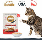 Because it's Better Pate Complete Meal, Turf & Surf Recipe, 2.6 oz Pouches, Wet Cat Food, 12 Count