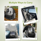 Expandable Cat Backpack,Cat Bubble Backpack Carrier for Carrying Cats, Pets and Small Dogs,Airline-Approved,Designed for Travel, Hiking, Walking,Car （Black