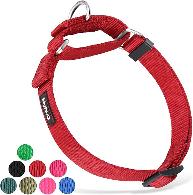 Hyhug Martingale Collar for Dogs Large Red |Escape - Proof Heavy Duty Nylon Durable No Pull, Ideal for Training & Daily Walks
