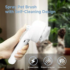 REIKIYA Cat Steam Brush,4-in-1 Spray Hair Removal Dog Brush for Shedding & Grooming with UV Light, Anti-Static Pet Spray Comb with One-Click Release Button