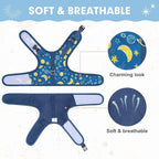 BINGPET Cat Harness with Leash Escape Proof - Fashionable Mesh Cat Dog Walking Harness Leads, Adjustable for Kitties Puppies Small Animals,Galaxy,XL