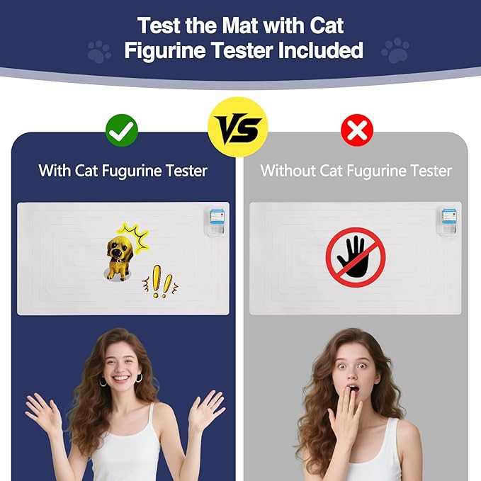 Scat Shock Mat for Dogs and Cats Indoor, Pet Shock Mats for Training Pets, Electric Repellent Mat Keeps Dogs and Cats off Counter, Couch and Sofa, 3 Training Modes (22"x 14" Two Pieces with Tester)