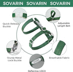 Cat Harness and Leash Set - Green Lightweight Soft Kitten Harness Escape Proof, Adjustable Travel Pet Harness for Walking，Easy Control Comfortable Outdoor (Green, One Size Fits All)