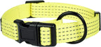 Mile High Life Dog Collar, Nylon Reflective Dog Collars w Pull D-Ring, Light Weight Puppy Collars, Hanger Dog Collars for Large Dogs(Lemon Yellow, Large)