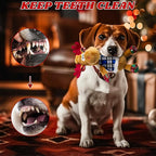 Dog Toys Squeaky Interactive Puppy Teething Chew Toy with Crinkle Sound Paper Tail Stuffed PP Cotton,Keep Them Busy, Large Medium Small Breeds Indoor Play, Christmas Deer