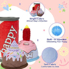 Dog Birthday Toy,No Stuffing Dog Toys for Puppy, Squeaky Plush Dog Toys for Large, Medium and Small Breeds, Balls Inside,Suitable Size Interactive Dog Toy for Indoor Outdoor Play