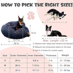 Himax Dog Beds for Large Dogs, Donut Dog Bed with Blanket Attached, Calming Dogs Beds Washable (20"/26"/35") Grey