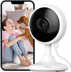 WiFi Security Camera 2K, Indoor Home Cameras for Dog/Pet/Elder/Baby Monitor, Upgraded Smart Siren with Phone App, Advanced Night Vision, SD/Cloud Storage, Alexa Compatible