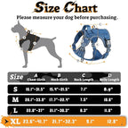 rabbitgoo Dog Harness for Large Dogs No Pull, Tactical Service Pet Vest with Molle and Control Handle, Adjustable and Reflective Military Harness for Easy Walking and Training, Blue, XL