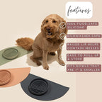 Waterproof Silicone Pet Food Mat - Non-Slip, Spill-Proof Feeding Mats for Floors, Raised Edge Design, Easy-to-Clean Mat for Dog & Cat Bowls, 21" Across x 10.5" Deep, Medium-Charcoal
