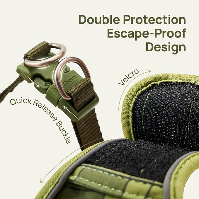 Cat Harness and Leash Set, Step-in Escape Proof Adjustable Vest Harness for Small Medium Large Cats, Lightweight Soft Breathable Reflective Kitten Harness for Walking Travel, Camping(Green, L)