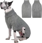 IECOii Great Dane Sweater,5XL Extra Large Sweater for Giant Breed Dogs in Winter,Turtleneck Cold Weather Knit Clothes,Machine Washable,Elastic Pullover for Saint Bernard,Mastiff (Light Grey,XXXXXL)