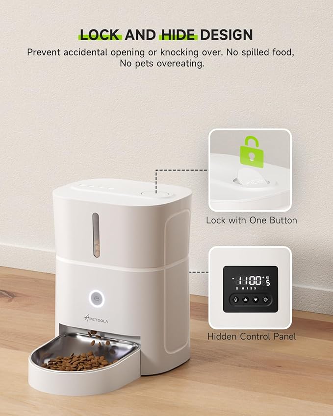 3L Automatic Cat Feeder,5G & 2.4G Wi-Fi Timed Cat Food Dispenser+Wirelss Dog Water Fountain 7L,Battery Operated Wirelss Dog Water Dispenser + 1-10 Meals Per Day