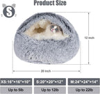 Cat Beds & Dog Bed with Cover Cave, Dog Beds for Small Dogs, Round Soft Plush Donut Calming Pet Bed for Indoor Cats or Small Dog, Washable Puppy Bed with Non-Slip Bottom-20inch