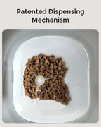 Automatic Cat Feeder - Cat Food Dispenser for 2 Cats MeowServe S20D, Auto Dog Feeder with Stainless Steel Bowls, 5L Pet Feeder with Patented Anti-Jam Port, App, 2.4G/5G WiFi (White)