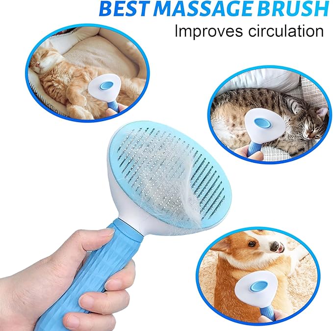 Dog Grooming Kit 9pcs Professional Scissors Set with Comb for Dogs Cats Dog Brush for Shedding Nail Clipper with Nail File Brushes for Grooming Safety Round Tip Shears Kit Blue Small Large Pet